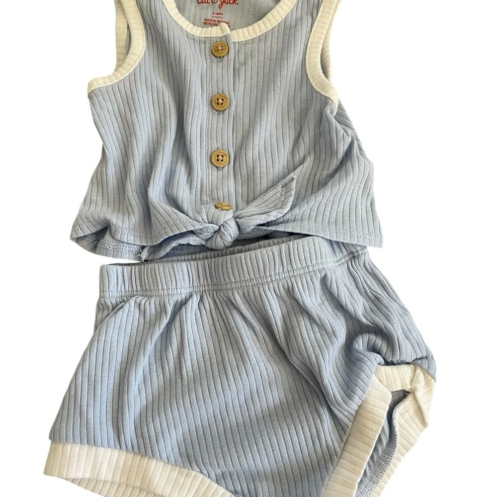 Cat & Jack Kids' Blue and Orange Outfit Set Size 3-6 mths
